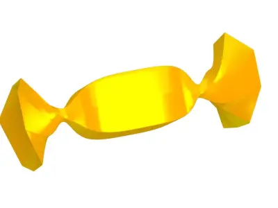 Yellow Wrapped Candy 3D model