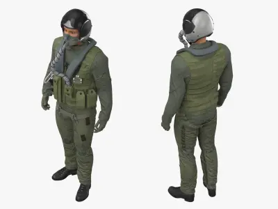  Aircrew Flight Uniform in Standing Pose Green 
