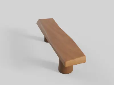Cartoon Bench 8 Low-poly 3D model