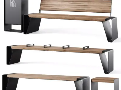 Park Benches Radium by mmcite 3D model