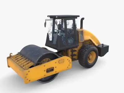 Road roller V1 Low-poly 3D model