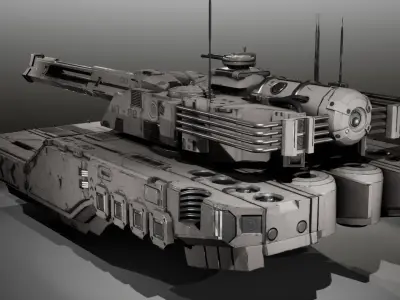 Hover Tank Low-poly 3D model