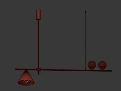 Mid Century Modern 3 Light Black 3D model