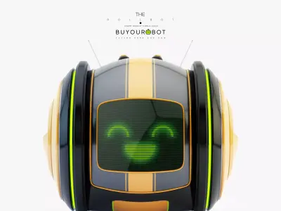 Cute rolling bot toy V 3D model