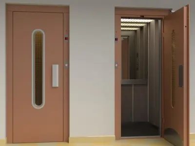 European vintage elevator - round window model 3D model