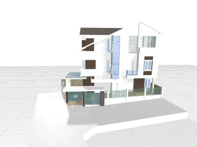 house 3 floors 3D model