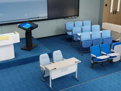 Modern Classroom Lecture Hall Interior PBR Game Ready Low-poly 3D model