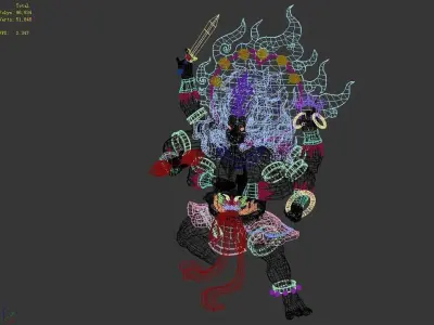 Demon Palace - Statue - Six hand Buddha 3D model