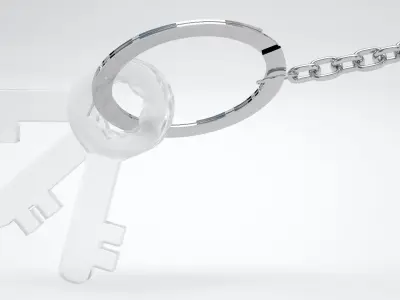 Keychain with Frosted Glass Keys 3D model
