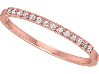 Solitaire Women Light Weight Band Ring 3D print model 20