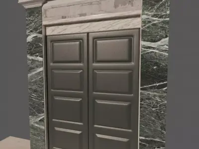 Wooden Polished Door Free 3D model