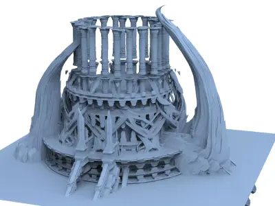 Tower of the Castle cliff 3D model