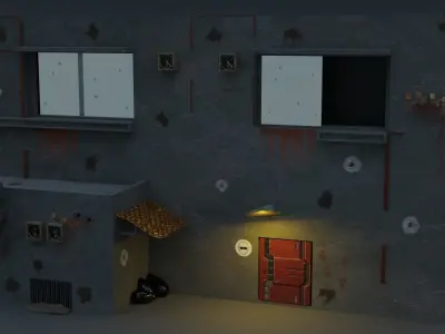 cyberpunk city building face 3D model