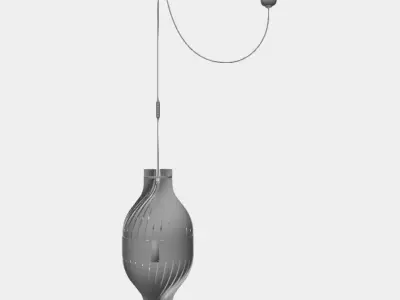 Lustre decentre BulM M by lairial luminaire bordeaux Free 3D model