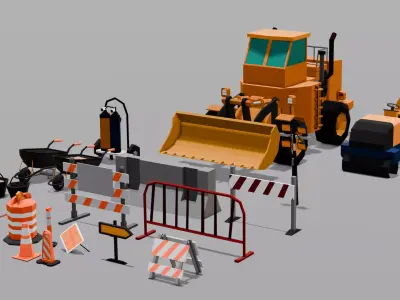 Construction Asset Pack 3D Model Low-poly 3D model