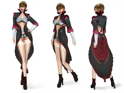 Cosplay Shell Outfit Low-poly 3D model