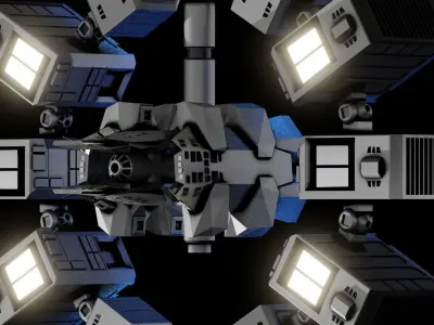 Endurence Interstellar Spaceship Low-poly 3D model