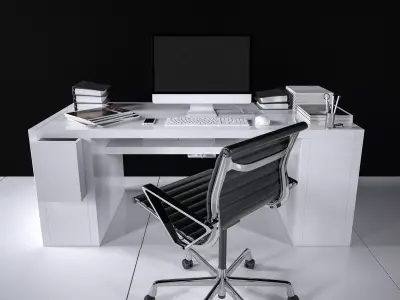 Office Desk - Interior Office Furniture 01 3D model