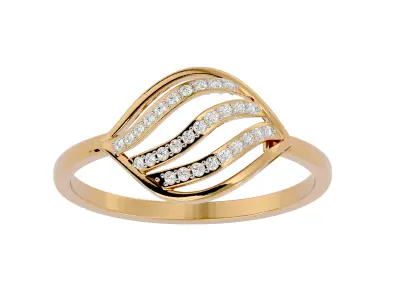 Light Minimalist Diamond Ring 3D print model 39