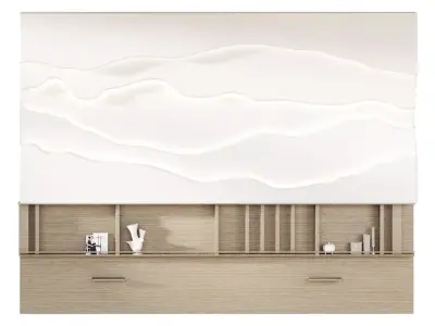 Decorative wall panel for bedroom with backlight 3D model