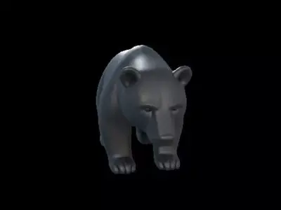 Minimalist Black Bear Sculpture 3D print model