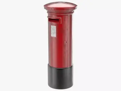 Post Box 1 Textured 3D model