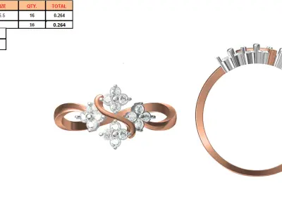 Light Weight Wedding Engagement Women Ring STL JCD Details 3D print model 22