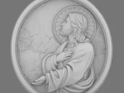 Christ of Light Medallion 3D print model