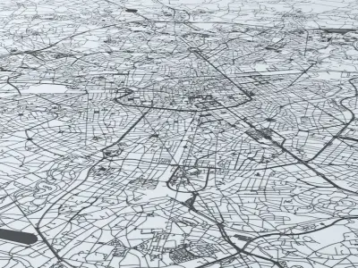 Brussels Road Network and Streets 3D model
