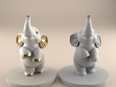Cute Baby Elephant 3D STL File for Printing 3D print model