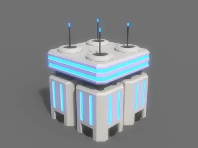 PBR Sci-Fi Building A25 Low-poly 3D model