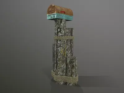 Mailbox tree with Low-poly 3D model