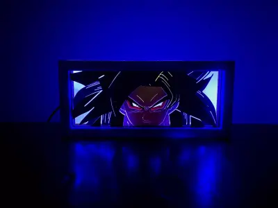  Goku Super Saiyan 4 - LED Lightbox NO AMS NEEDED Free 3D print model