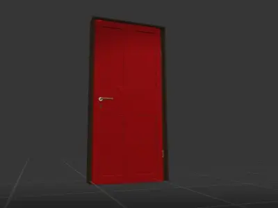 Low poly red door Low-poly 3D model