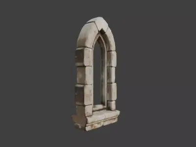 Stone Arch Window Frame Low-poly 3D model