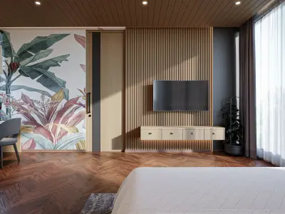 Bedroom Villa Style Blender - Fbx - Obj 3D model