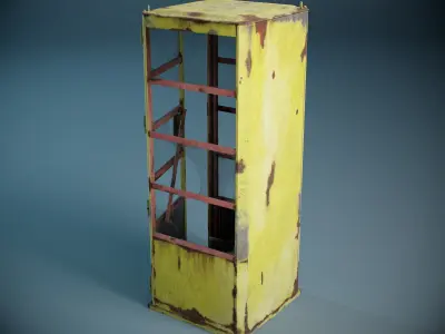 Phone booth PBR Low-poly 3D model