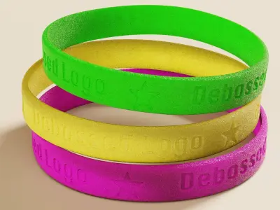 Silicone Wristband Low-poly 3D model