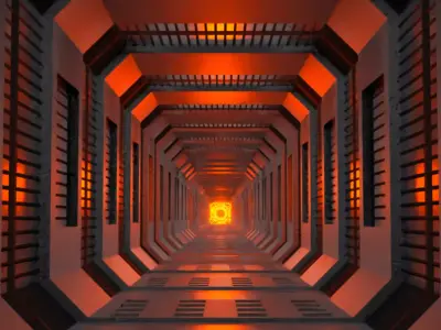 Sci-Fi Hallway Low-poly 3D model