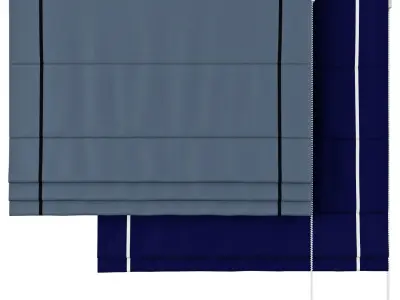 Roman Curtains 145 Dihin Home Modern Solid Color 3D model