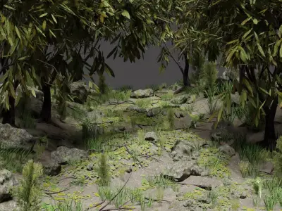 Forest Path Scene 3D model