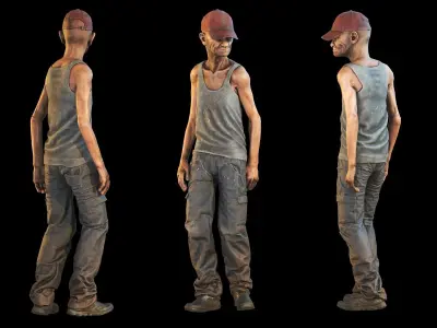 Homeless Person Jerry Low-poly 3D model