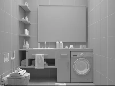 Wc bathroom interior  3D model