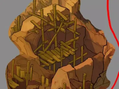 Mountain Building - Bamboo Racks 2 3D model