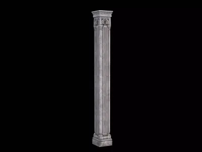 Gothic Stone Column Fantasy Cathedral Architecture Low-poly 3D model