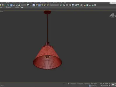 BUTTE 18 CONE AGED BRASS PENDANT Low-poly 3D model