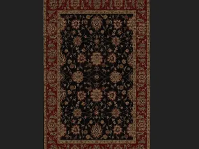 Medieval Style Flower Tapestry Low-poly 3D model