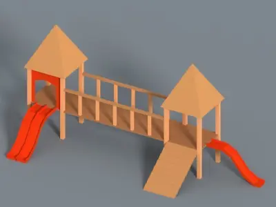 Park with children games Low-poly Low-poly 3D model