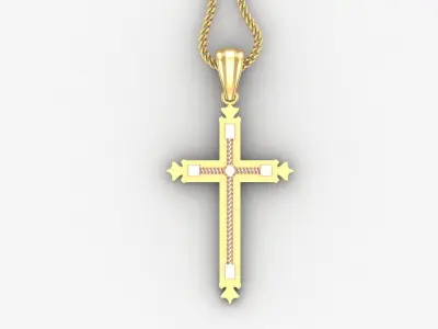 High Cross Pendant Light Gold 18K 4CP084 3D print model