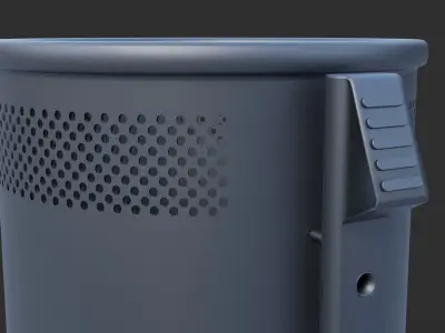 Low Poly Trash Bin Barcelona 3D model
